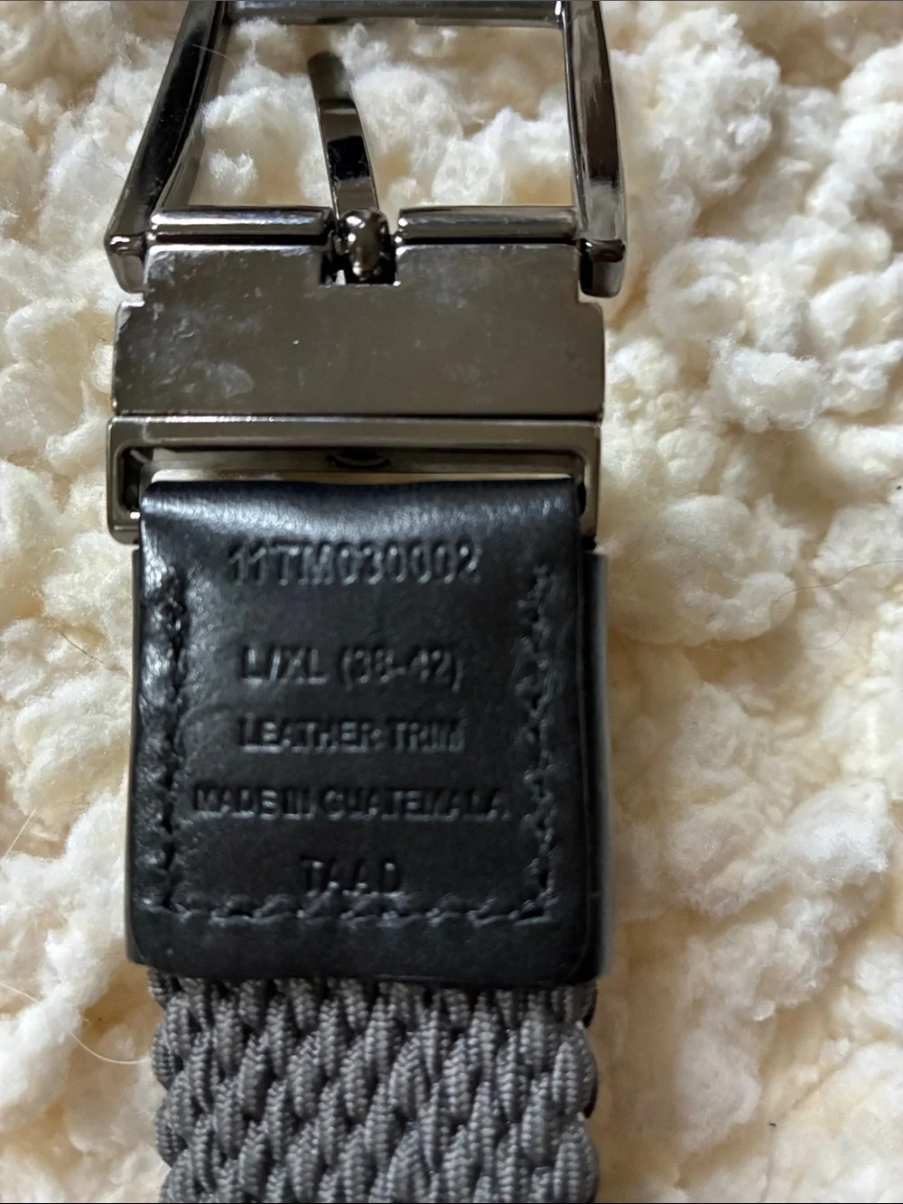 Tommy Bahama Black Woven Stretch Belt with Silver Buckle